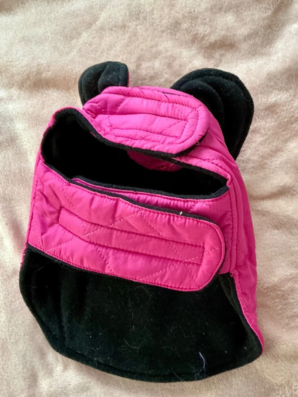 Pink puffer coat